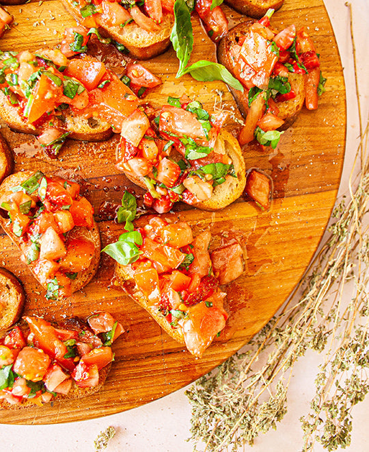 Tomato and Strawberry Bruschetta