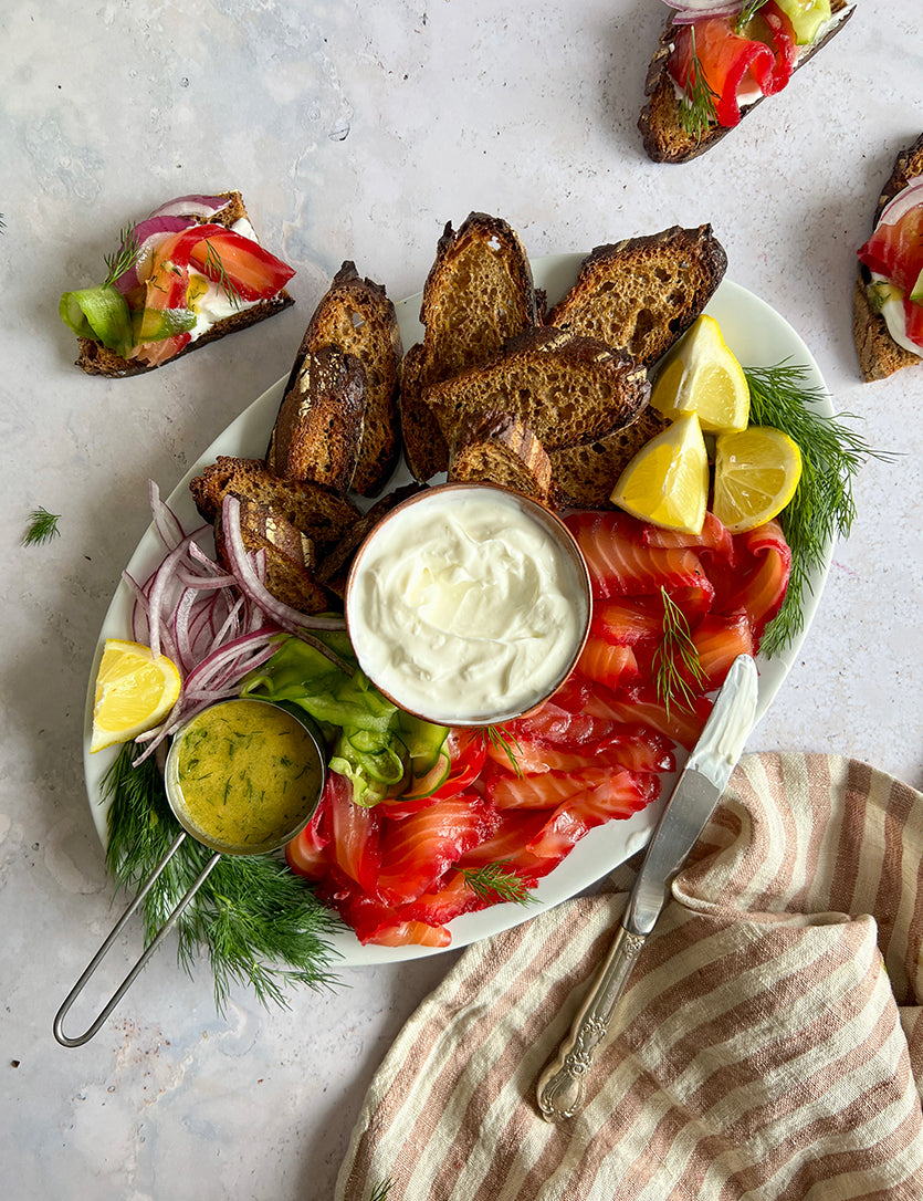 Salmon Gravlax with Mustard Sauce