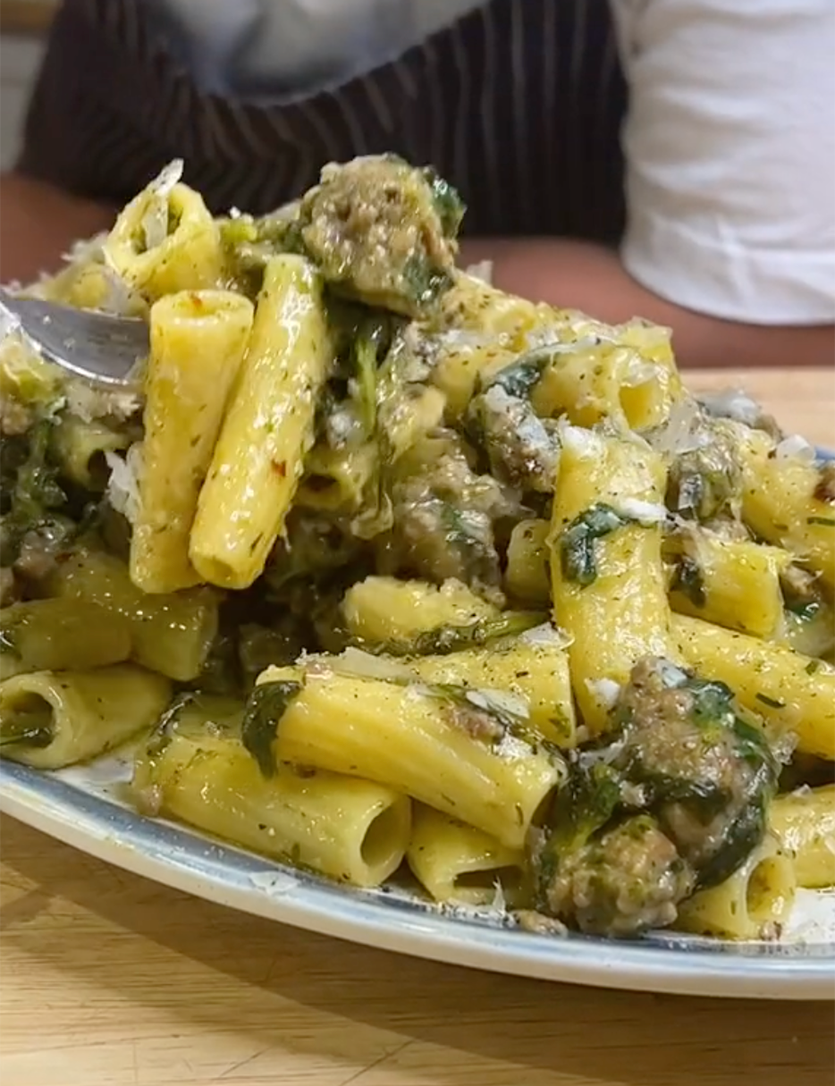 Sausage and rapini pasta by Laurent Dagenais
