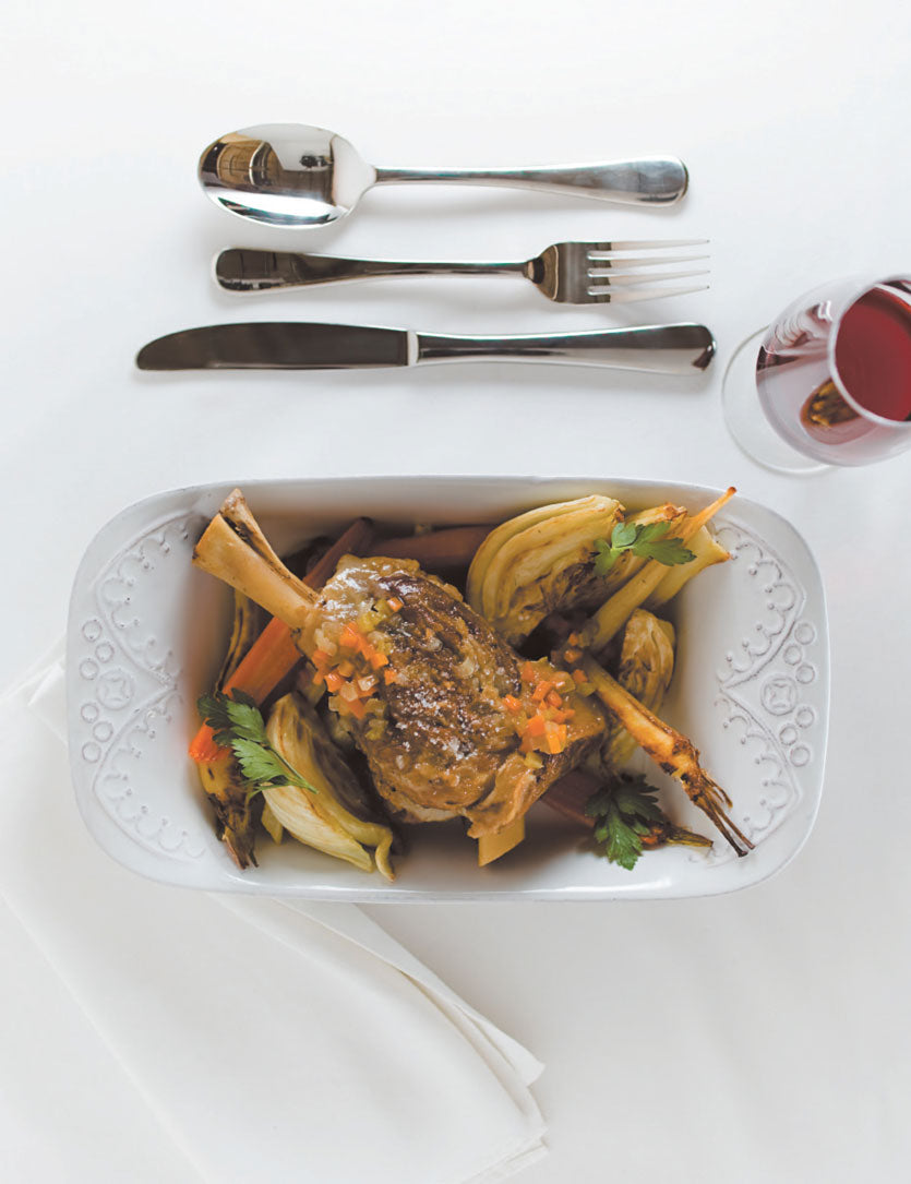 Braised lamb shanks with gremolata