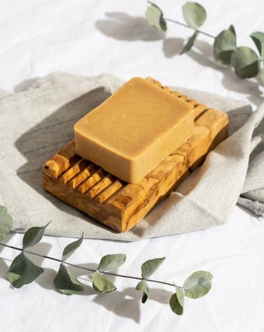 Natural Olive Wood Soap Holder - Stripes | 2 Models