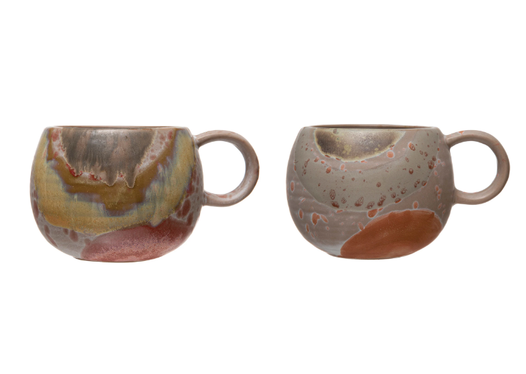 Tasse en grès multicolore