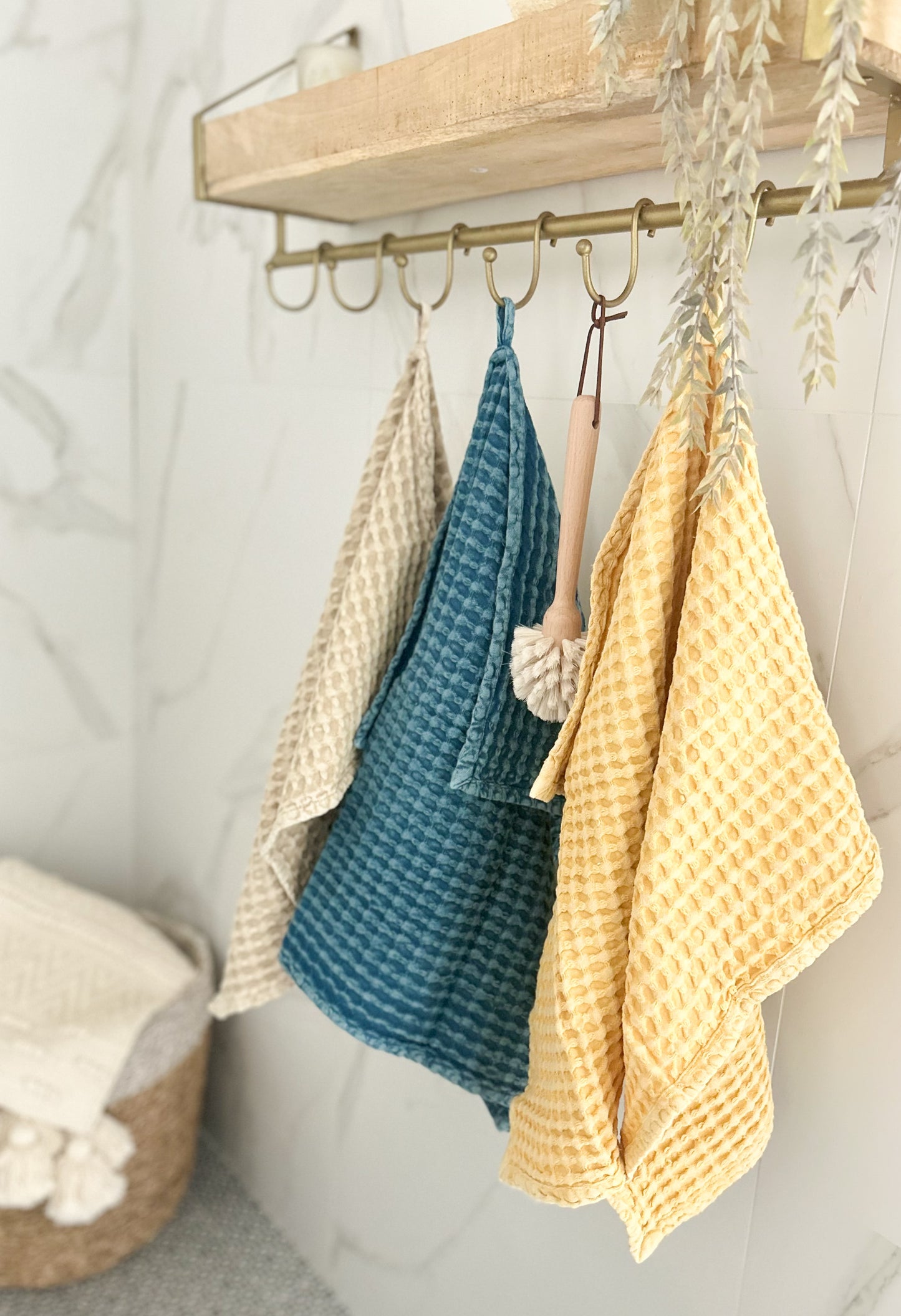 Linge à vaisselle en coton gaufré