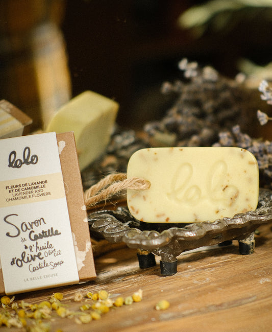 Savon de Castille à l'huile d'olive Fleurs de lavande et de camomille LOLO