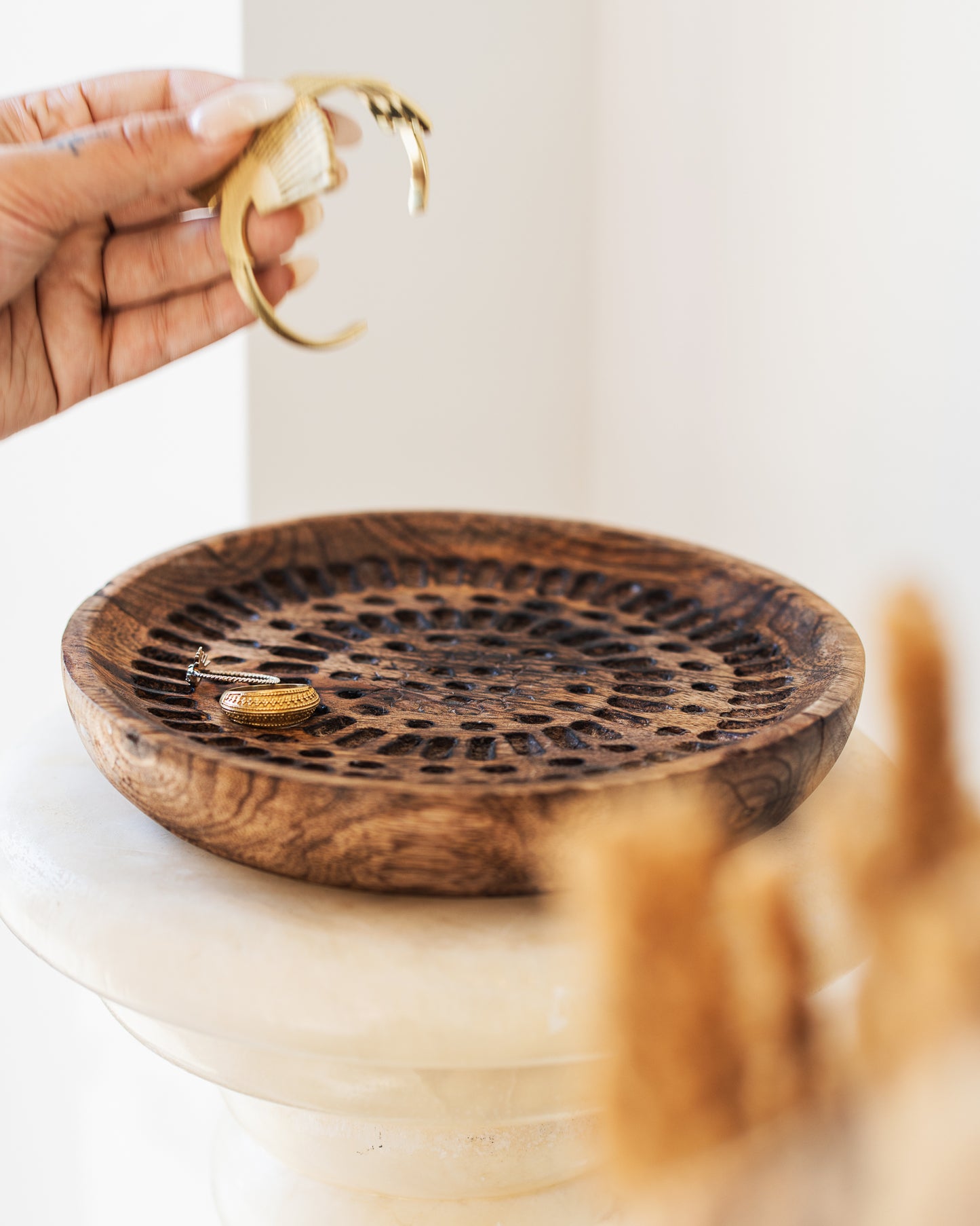 Bali Carved Serving Plate