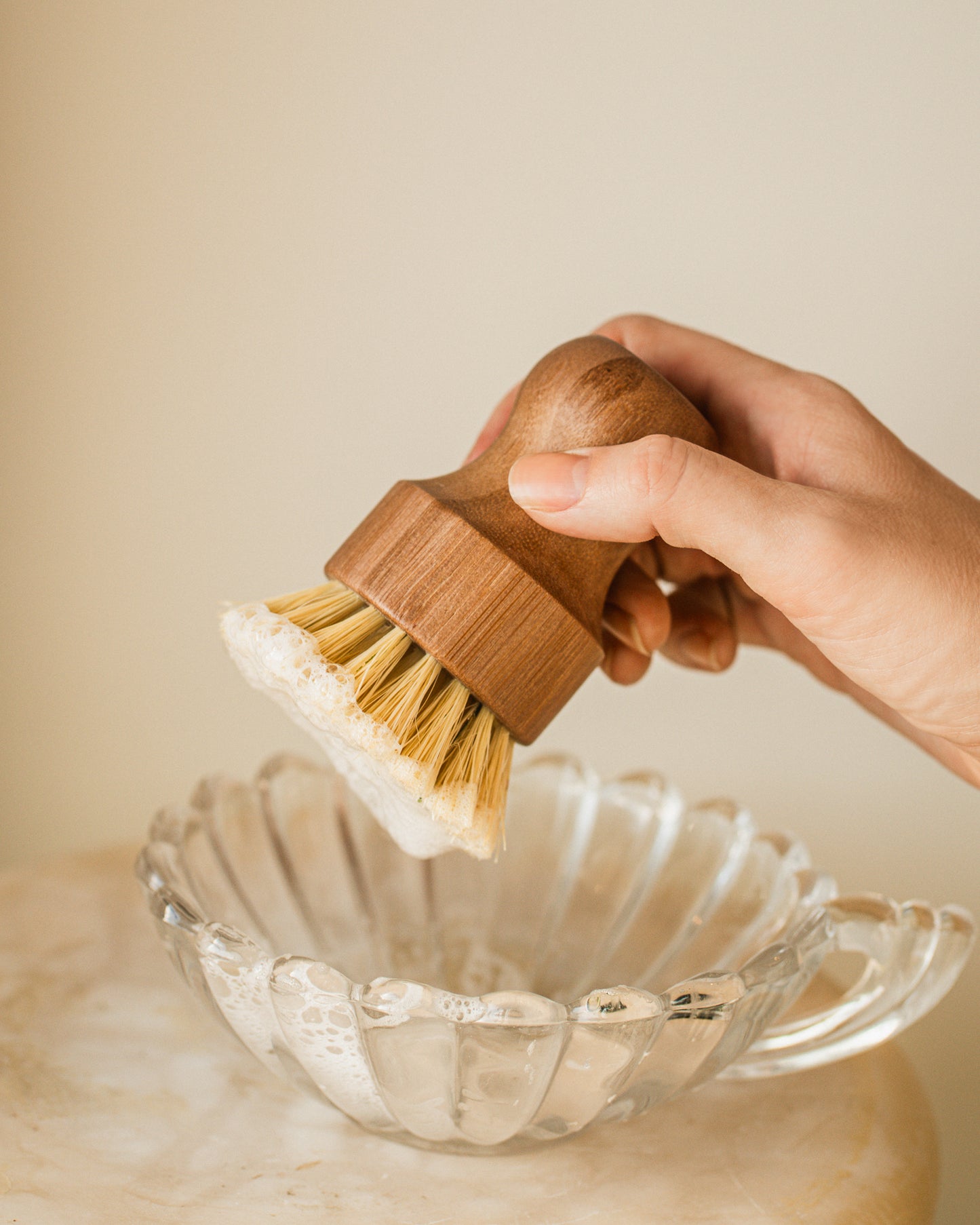 Brosse à récurer en bois