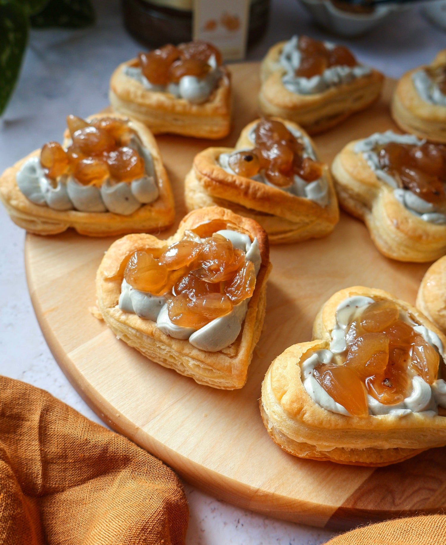 Puff Pastry with Whipped Brie and Pearl Onion Confit