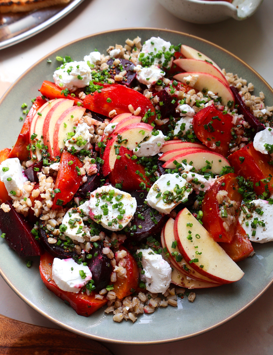 Autumn Salad with Beetroot, Apple, and Goat Cheese