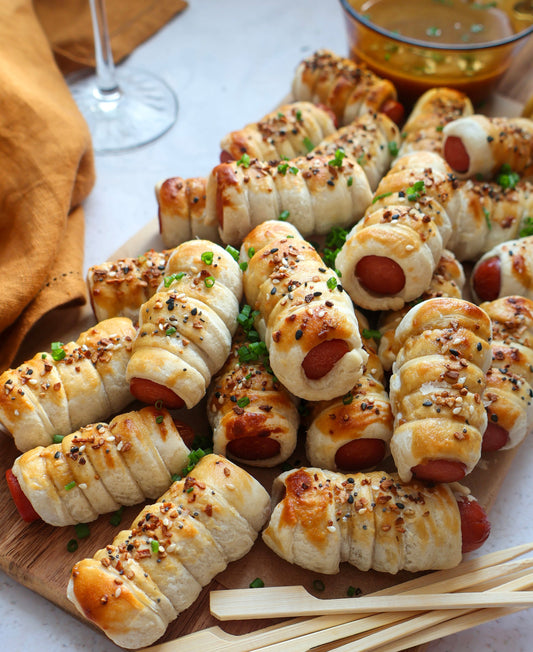 Sausage Bites in Puff Pastry with Honey Mustard Sauce