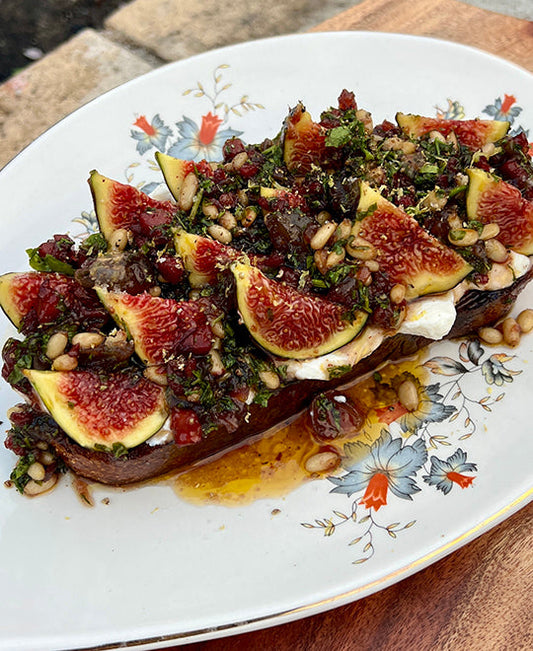 Fig and chorizo toast by Laurent Dagenais