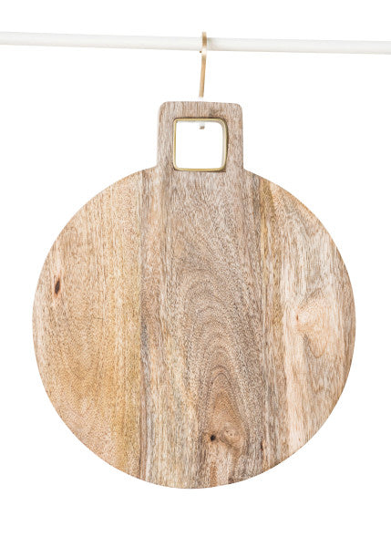 Mango wood board with brass handle