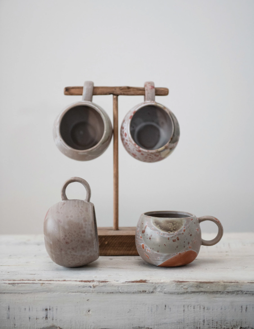 Tasse en grès multicolore
