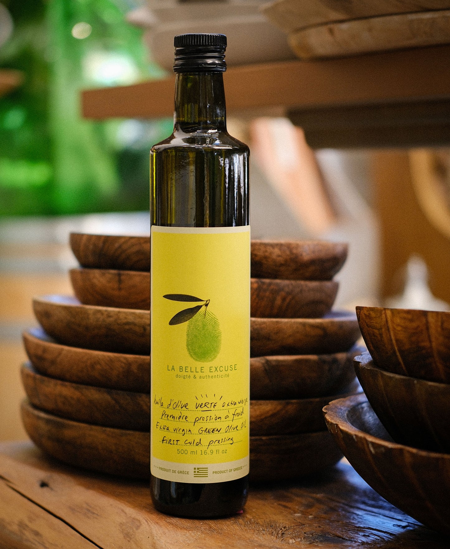 Extra virgin green olive oil (first cold pressing)