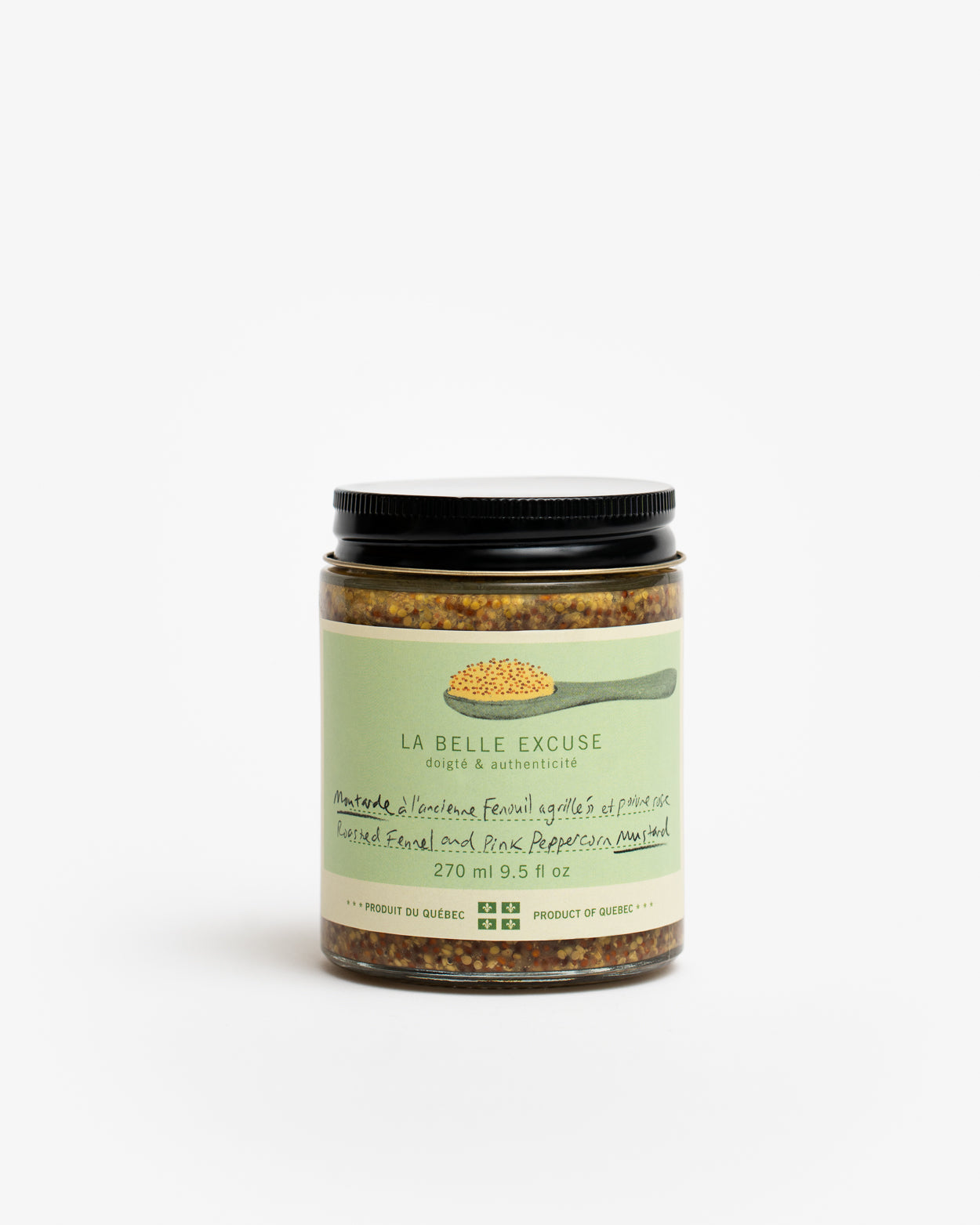 Pantry Old-Fashioned Mustard - Roasted Fennel and Pink Peppercorn, La Belle Excuse. (270ml)
