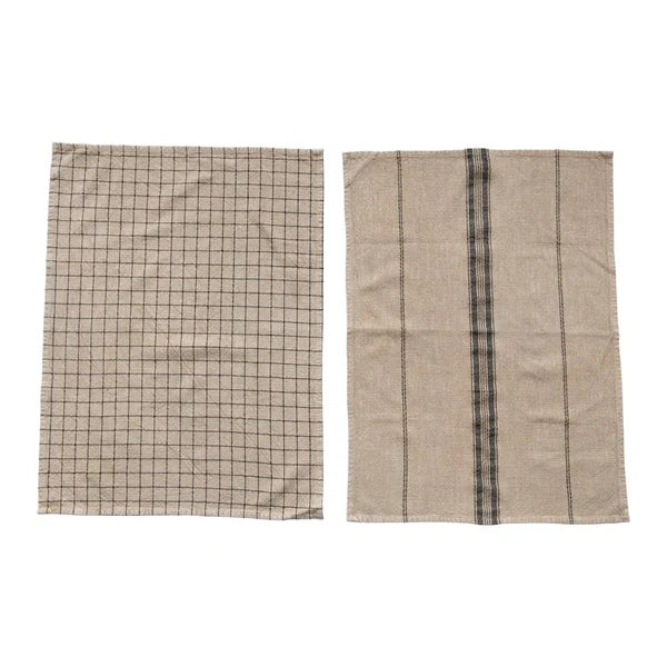 Woven Cotton Blend Tea Towels | 2 Styles