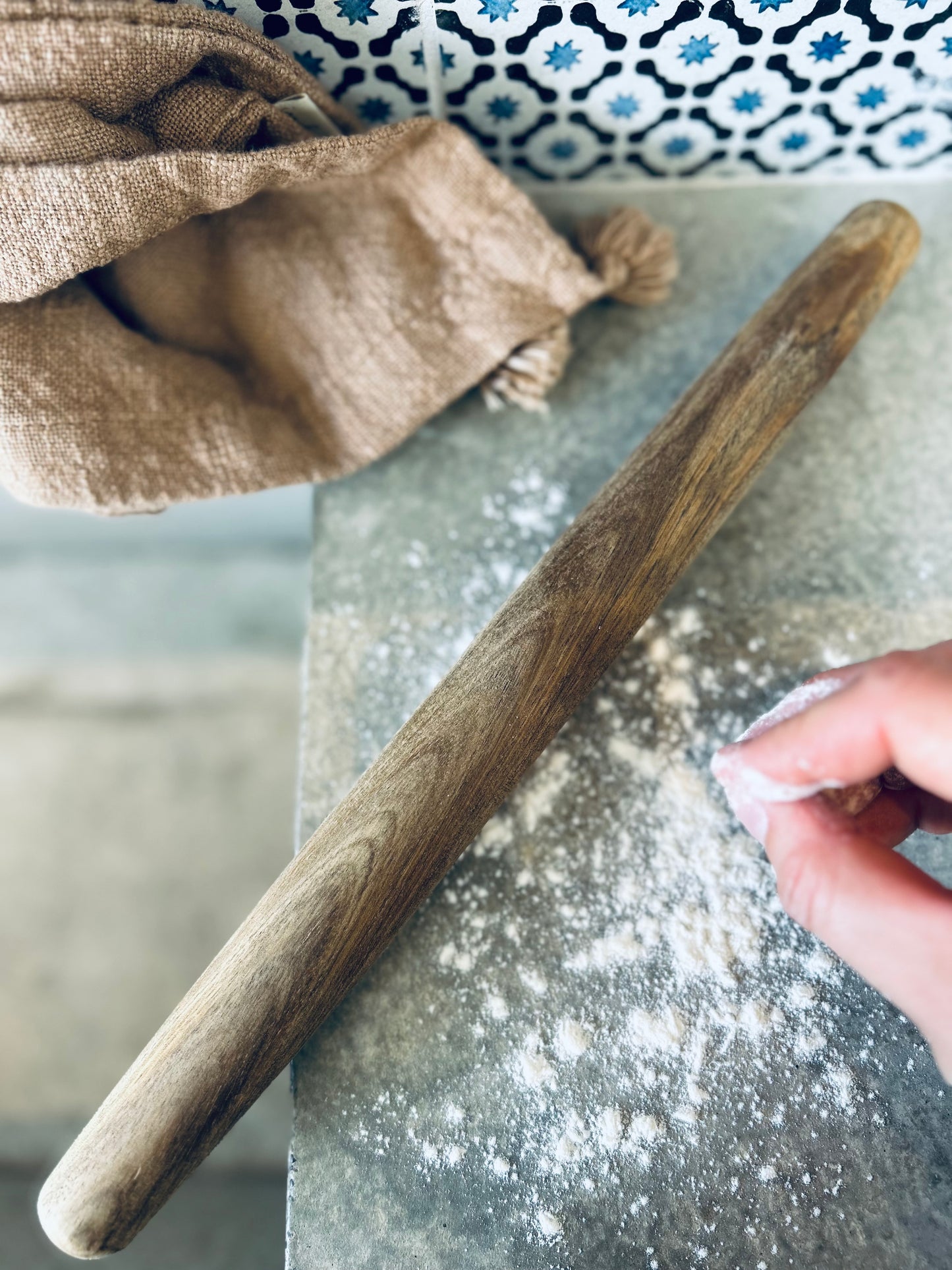 Rouleau à pâtisserie en bois d'acacia