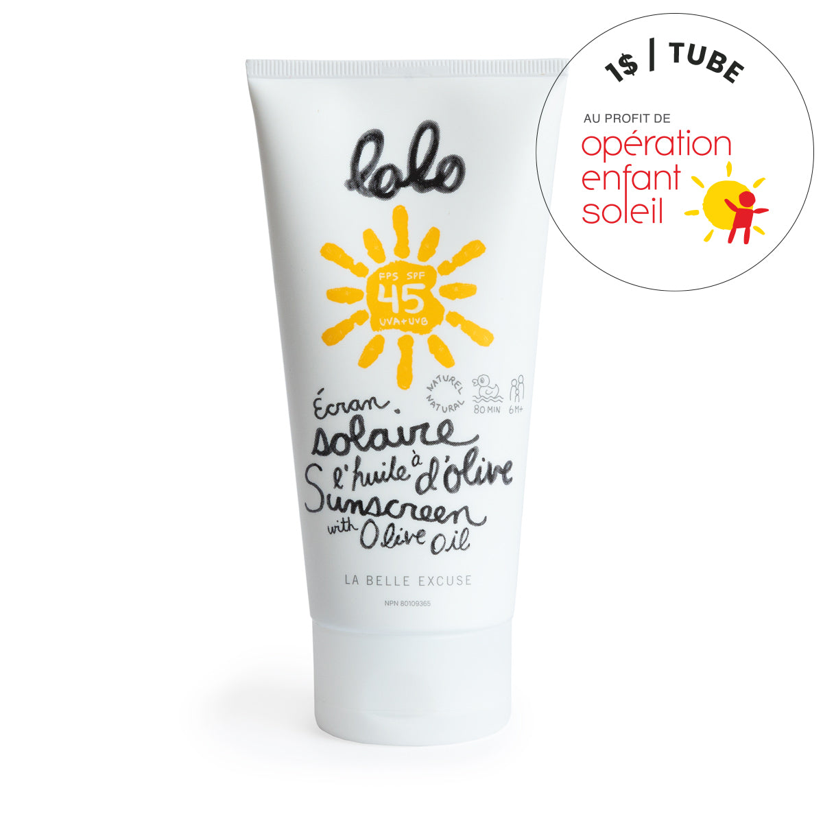 Écran solaire Lolo à l'huile d'olive